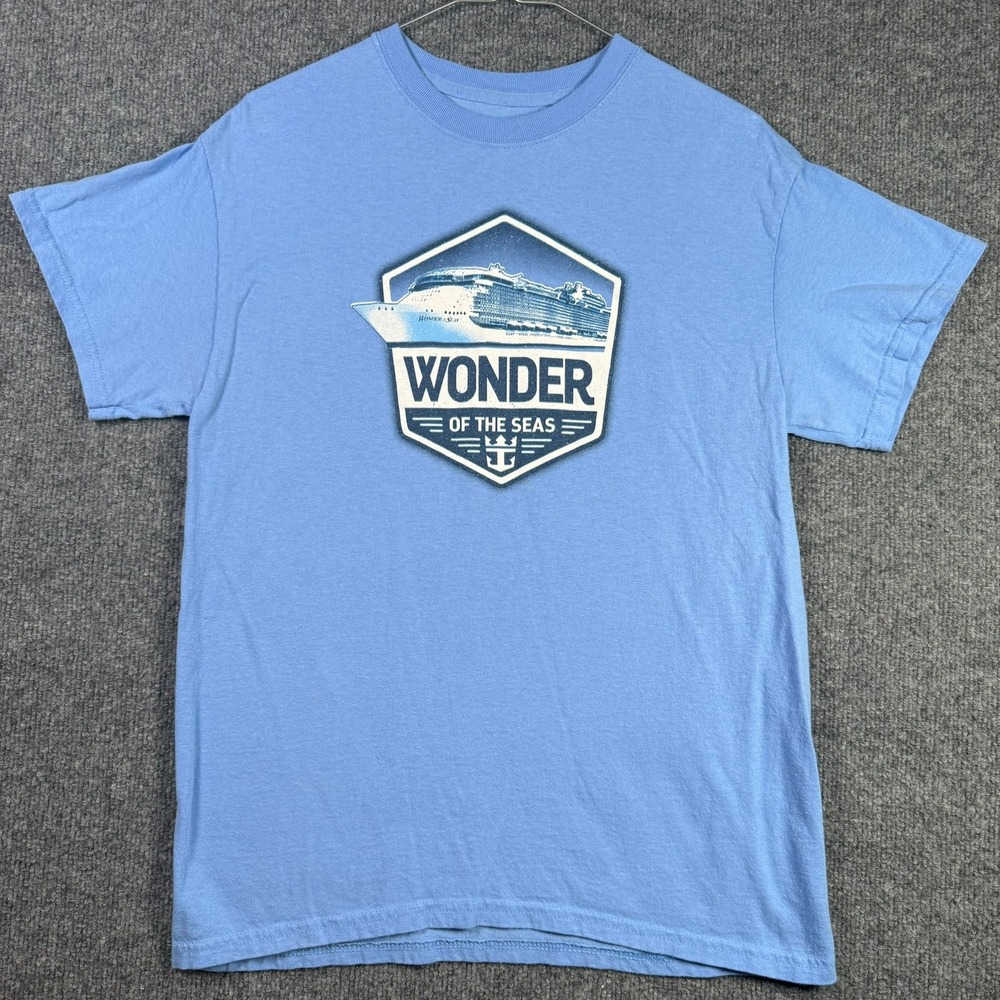 Royal Caribbean Wonder of the Seas T-Shirt Mens Medium Blue Graphic Cruise Tee
